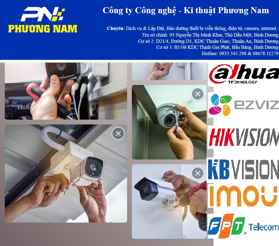 đại chỉ cửa hàng camera bình dương